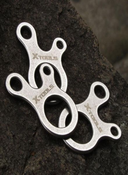 

10pcslot edc gear tying rope easy fast tightly camping hiking stainless steel 3 holes multitool knotting stainless steel tool5695091, Silver