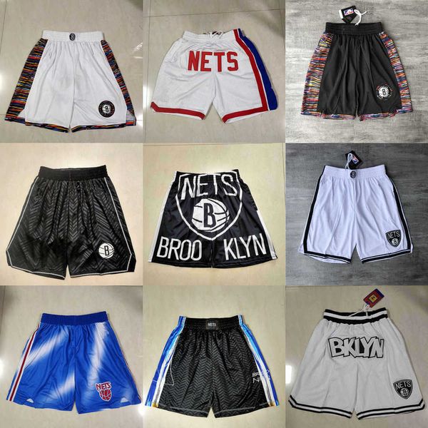 

2023 brooklyn''nets''men throwback basketball shorts pocket, Black