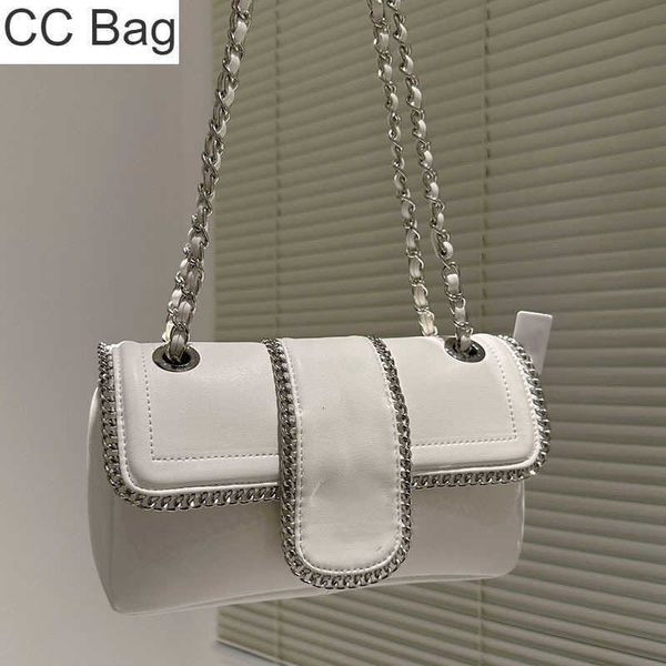 

cc bag 9a bags luxury cc brand shoulder bags vintage chain emblem women classic flap shoulder bag leather large capacity bags handbags card, White