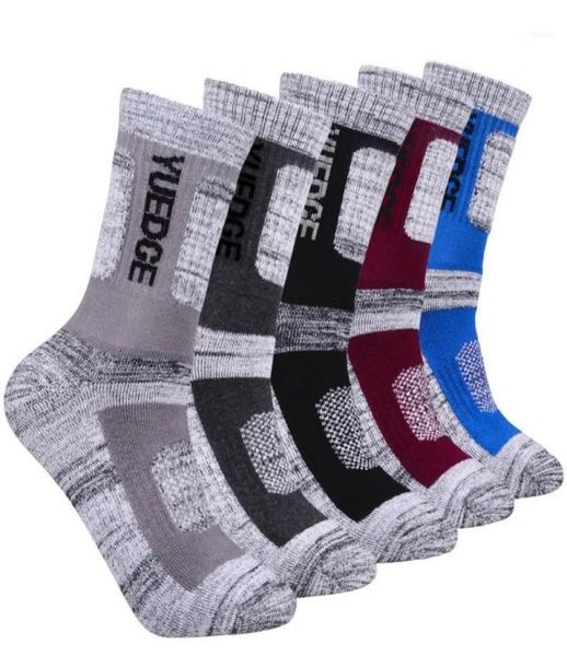 

sports socks yuedge brand 5 pairs men wicking cushion outdoor sport for hiking walking running climbing backpacking s1936593, Black