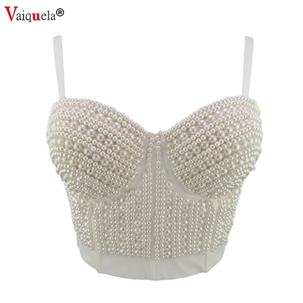

tanks 2021 corsets women tank pearl beading women strapless fashion women short female women summer camis plus size, Black;white