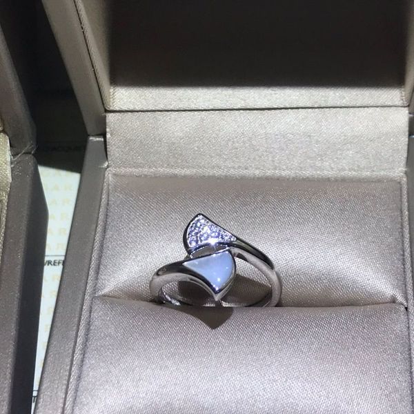 

designer fan ring gold small dress ring white mother of pearl for women's fashion engagement non-fading non-allergenic band rings, Silver