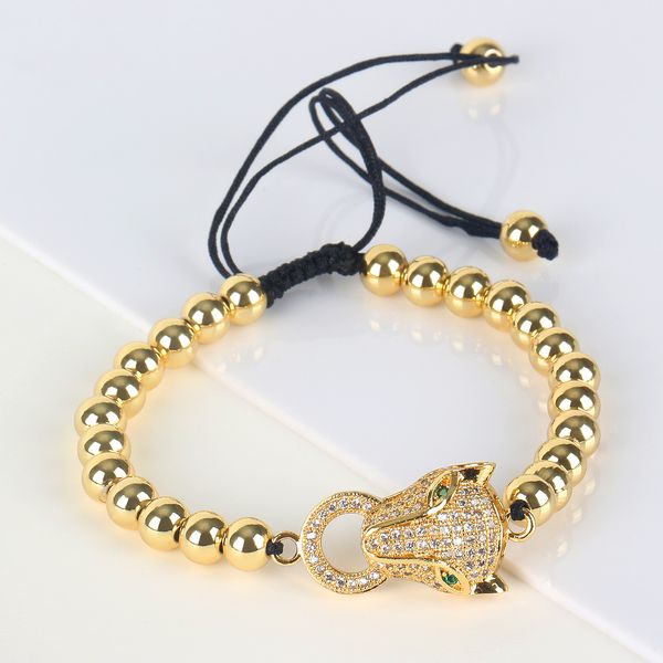 

fashion gold bracelet adjustable braided bangle leopard for jewelry gifts charm chain, Black