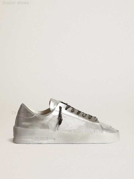 

bottom help small dirty shoes designer luxury italian retro handmade stardan sneakers in laminated leather, Black