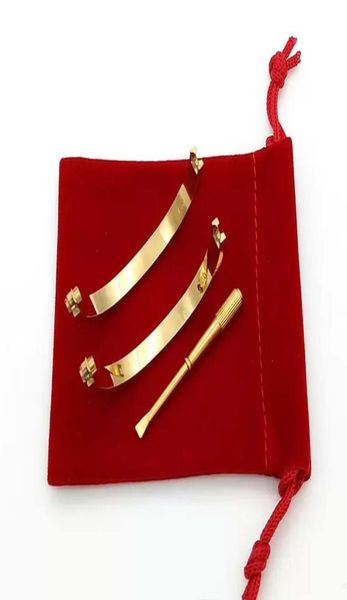 

size 15 22 titanium steel love bracelet bangle silver rose gold bracelets women men screw screwdriver couple bracelet jewelry w1614205, Black