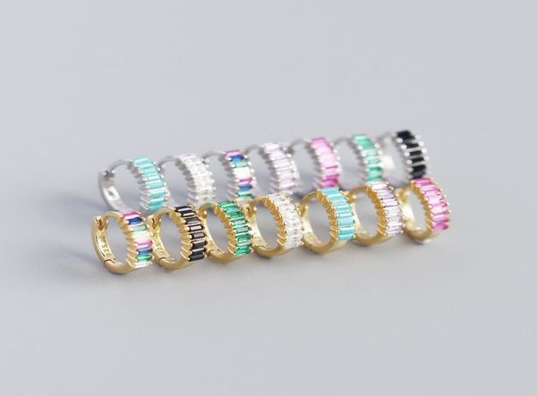 

antiallergic 925 silver earrings yellow white gold plated hoops earrings diamond jewelry for men women nice jewelry gift3265075, Golden;silver
