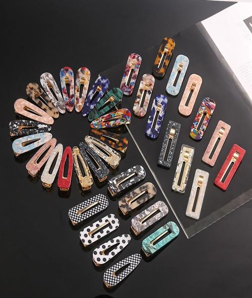 

acrylic leopard acetate geometric hair clips for women girls headband sweet hairpins barrettes accessories set7417005, Black;brown