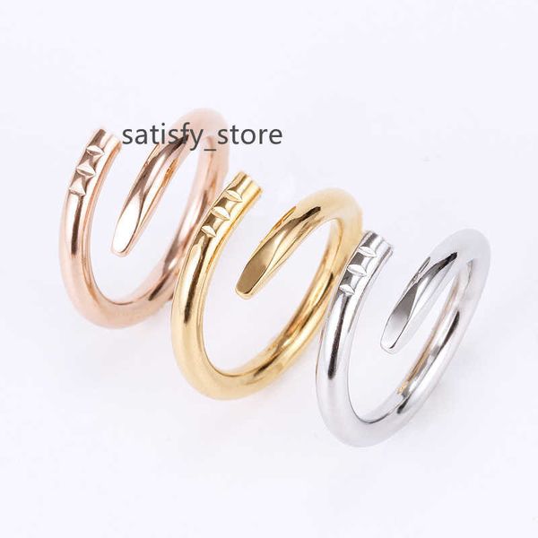 

love rings womens band ring jewelry titanium steel single nail european and american fashion street casual couple classic gold silver rose o