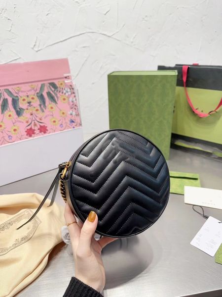 

fashion marmont cross body shoulder bag round bag women crossbody designer bags genuine leather classical lady purse 18cm