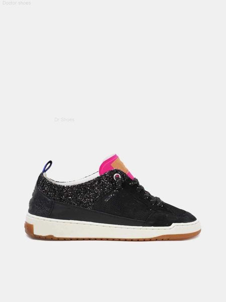 

casual shoes sneakers dirty shoes designer luxury version italian retro pure handmade leather small yeah uomo nere con glitter e stella, Black