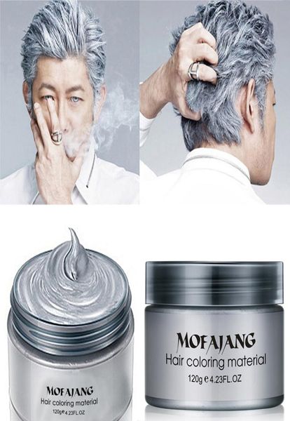 

mofajang hair wax 120g silver grandma grey temporary hair pomade 7 colors disposable fashion hair clay coloring mud cream4847060