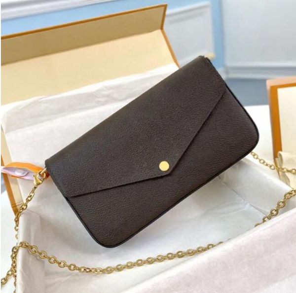 

luxury chain bag designer crossbody bag genuine leather envelope purse 21cm high imitation composite bags with box
