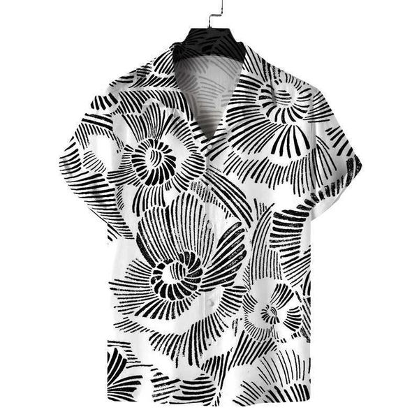 

d summer shirts men's oversized beach men's shirt short sleeve coconut tree print hawaiian men's clothing camiseta xpwz, White;black
