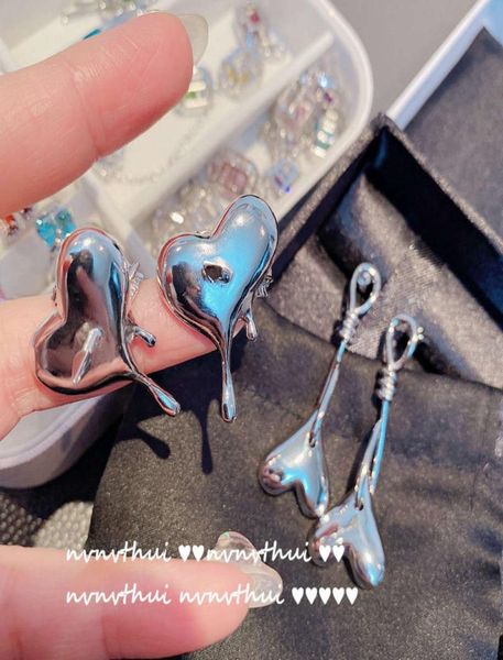 

design melting sweetheart with 18k platinum plated candy love earrings and threedimensional heart stud necklace1461583, Golden;silver