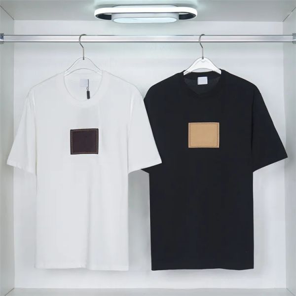 

famous mens high street t shirt letter print round neck short sleeve black white fashion men women tees, White;black