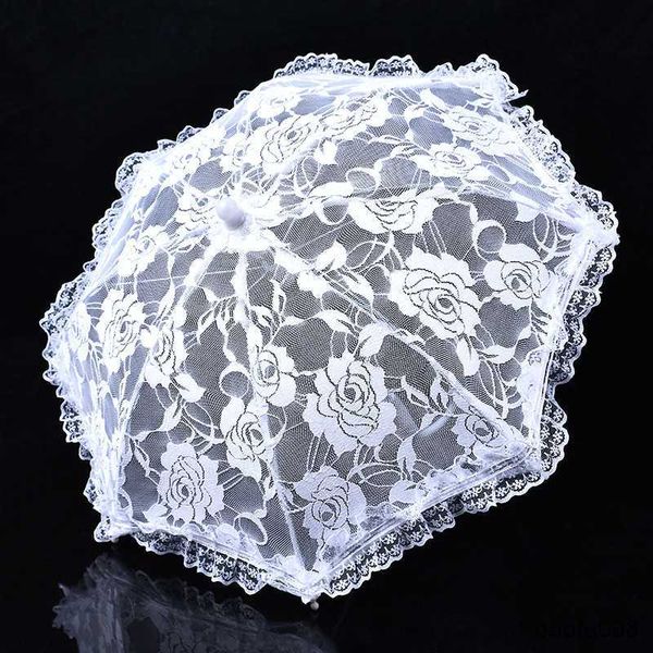 

umbrellas wedding flower girl white decorative umbrellas small umbrella parasol with stainless steel long handle style r230607
