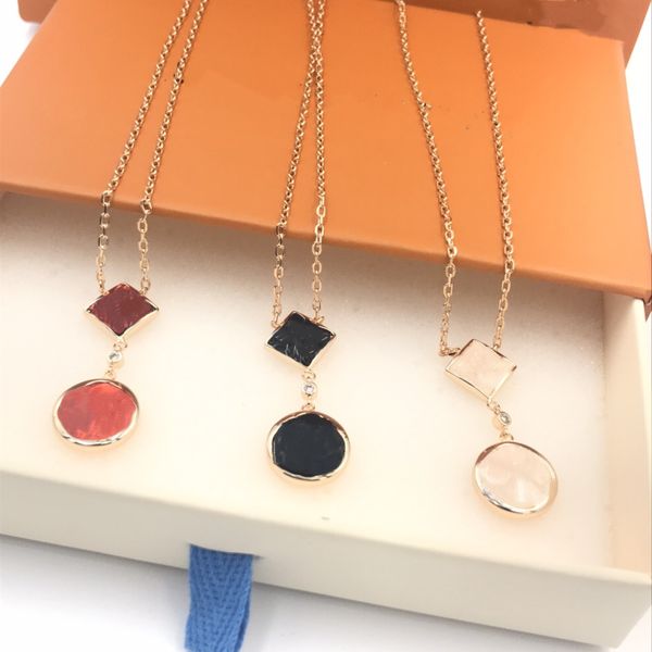 

new designer tricolor necklace pendants for woaman luxury colors pendants necklaces fashion jewelry supply, Silver