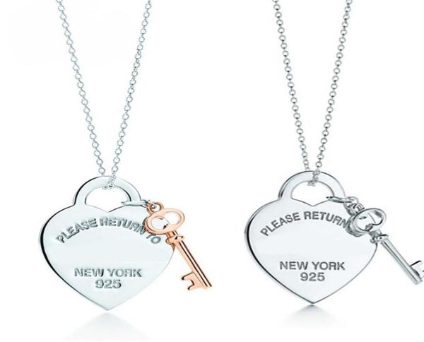 

lidu 100925 sterling silver tif heart lock necklace fashion exquisite clavicle chain jewelry delivery8940117