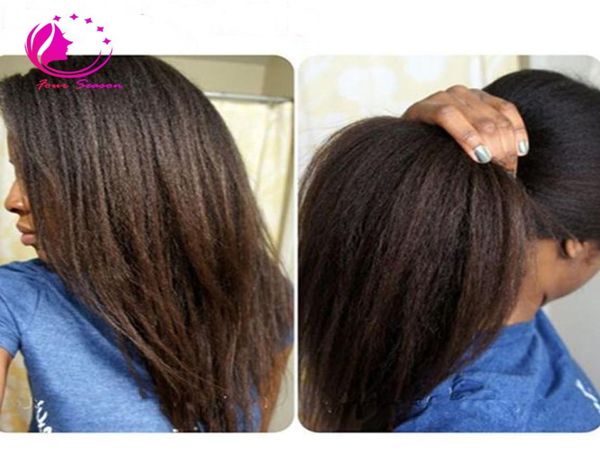 

full lace human hair wigs virgin peruvian hair kinky straight lace front wigs for black women baby hair ship9319436, Black;brown