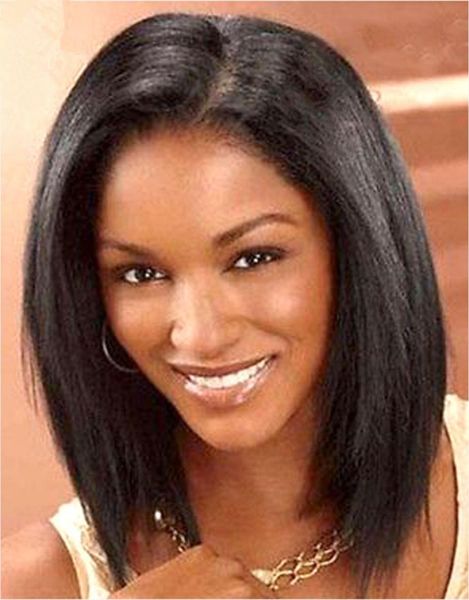 

brazilian human hair full lace wig yaki straight lace front wig short bob hair glueless full lace wig wavy for black women3553440, Black;brown