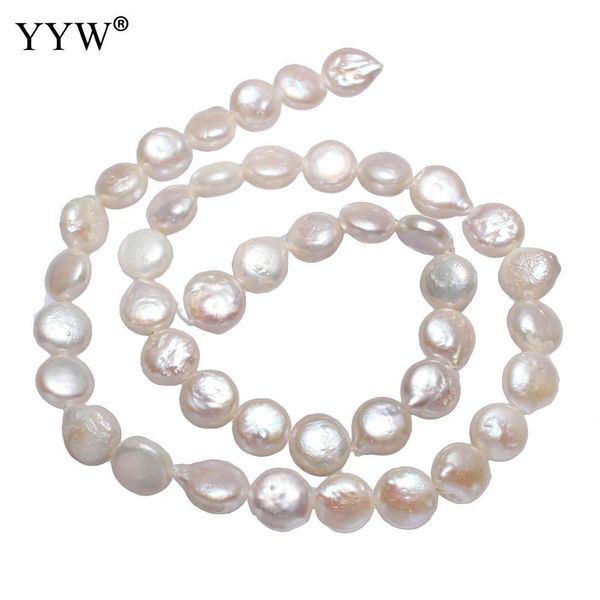 

crystal cultured coin freshwater pearl beads flat round natural white 89mm approx 0.8mm sold per approx 15.3 inch strand
