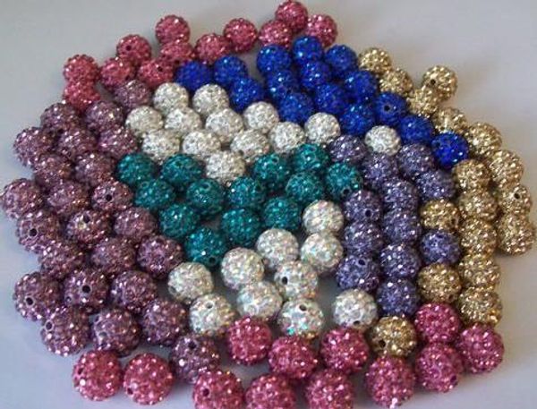

crystal 10 mm 450pcs/lot mix 25 color fasion cz disco ball beads crystal w2653
