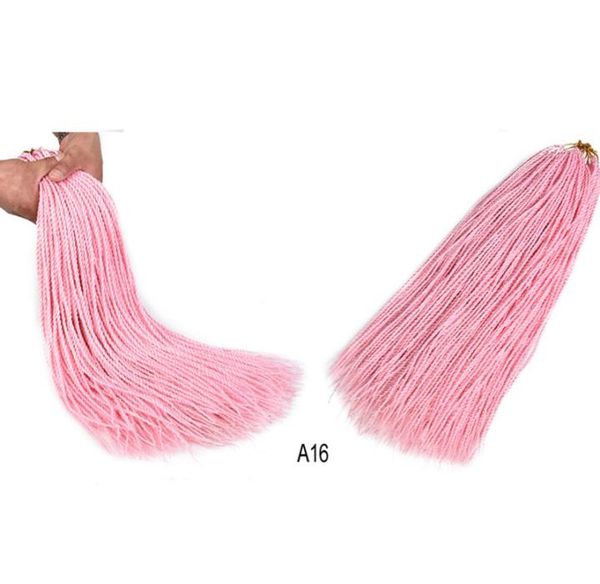 

colorful synthetic braiding hair senegalese 24inch 30roots crochet braids synthetic hair extensions customized color3788246, Black