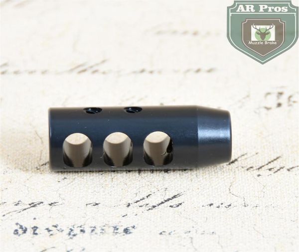

12x28unef thread 223556 black steel short competition muzzle brake with jam nut3754952