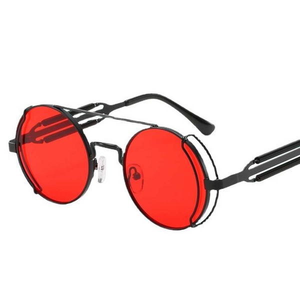 

fashion new style sunglasses uv400 colored lenses glasses men women retro round metal frame eyewear, Silver