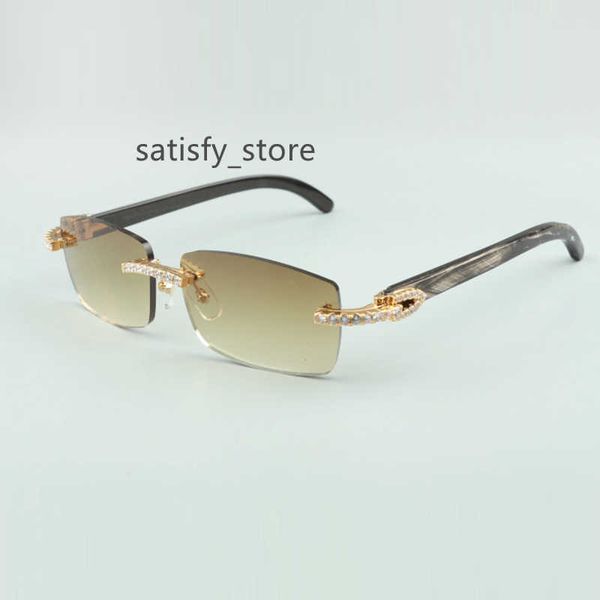 

buffs sunglasses framens 3524012 with endless diamond and black textured buffalo horn sticks