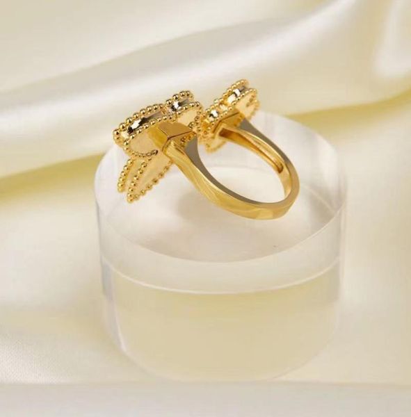 

luxury designer 925 silver luck butterflies and flowers rings for women lover jewelry wedding ring6799208, Slivery;golden