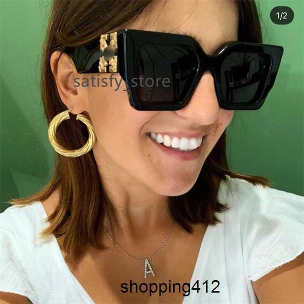 

fashion off w sunglasses chaopai large square white style men and women fashion hip-hop off personality oeri003, Black