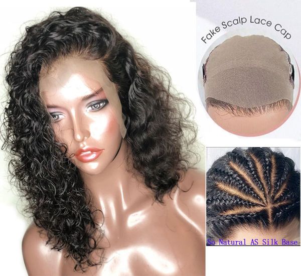 

short human hair wigs for women black fake scalp wavy bob wig 13x4 glueless full end lace front wig 130 brazilian lace wig remy8923973
