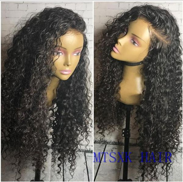 

grade 9a loose curly full lace human hair wigs for black women glueless lace front wig pre plucked virgin hair wigs1424442, Black;brown
