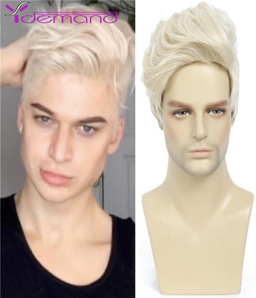 

short striaght full synthetic wig for men male hair fleeciness wigs colour choices7773608, Black