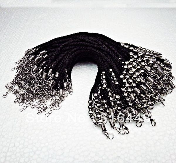 

2016 new whole jewelry 50pcs findings accessories components lots black cords woman party ball bracelets a4664499995