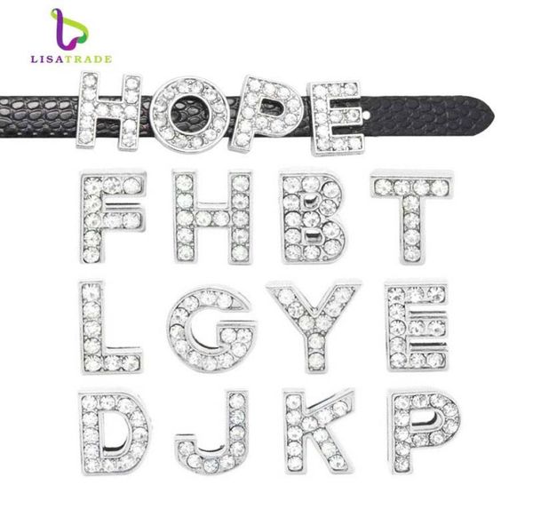 

130pcs 8mm full rhinestone slide letters quot az quotdiy slide letters charm fit bracelet wristband lssl011301399210, Golden;silver