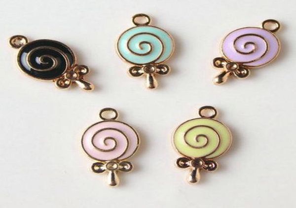 

40pcs enameled lollipop pendant10x19mm jewelry findings0122172601, Bronze;silver