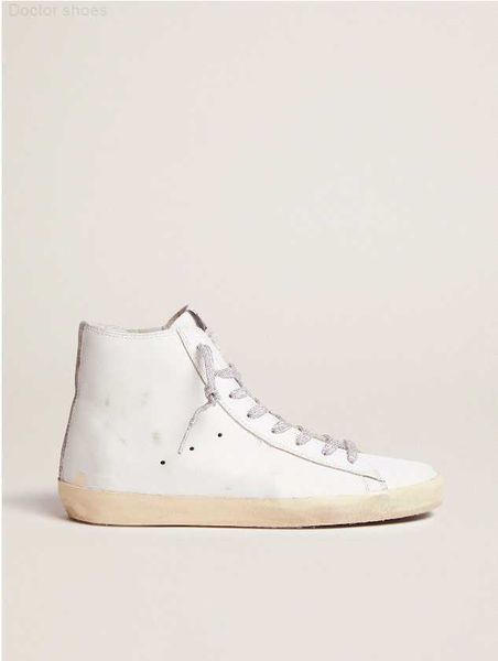 

dirty shoes sneakers high small designer luxury italian retro pure with white leather star gold metallic leather toe and handmade francy, Black
