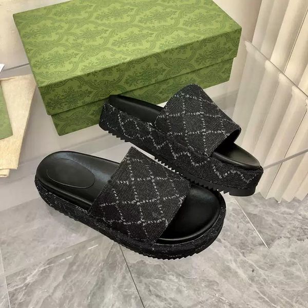 

g-slipper 2023 summer platform sandals shoes women popular designer slide flats neutral beach flip-flops comfort slippers slip on walking, Black