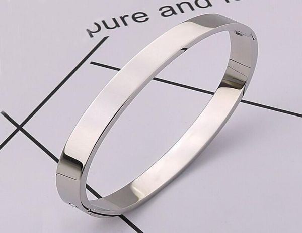 

fashion designer jewelry rose gold 316l stainless steel screw bangle bracelet with screwdriver and cz stone screws with box w3896836, Black