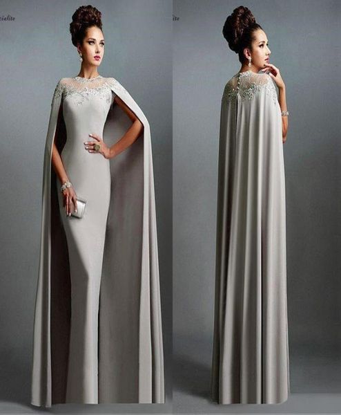 

2019 long mermaid evening dresses with cape illusion neck lace mother of the bride dresses long formal party prom dresses 229770, Black;red