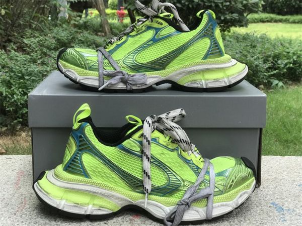 

sports running shoes fluo green sneaker come with shoebox size 35-46
