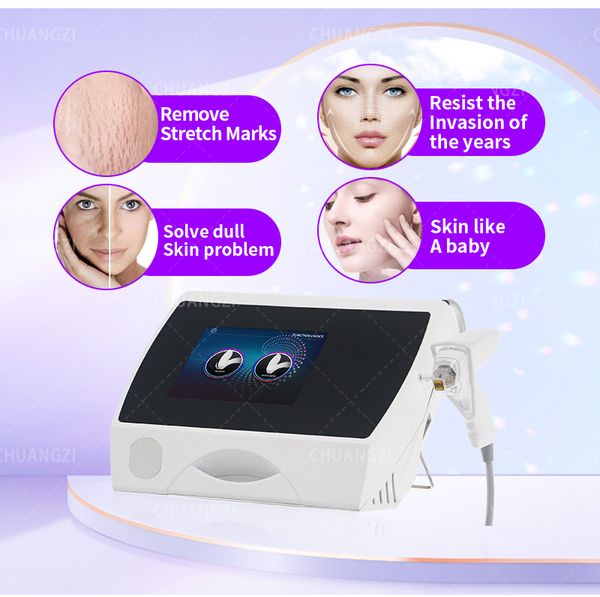 

2in1 RF Gold MicroNeedle Beauty Machine Facial Liftting Stretch Mark Acne Wrinkle Removal Cold Hammer SkinTightening Beauty