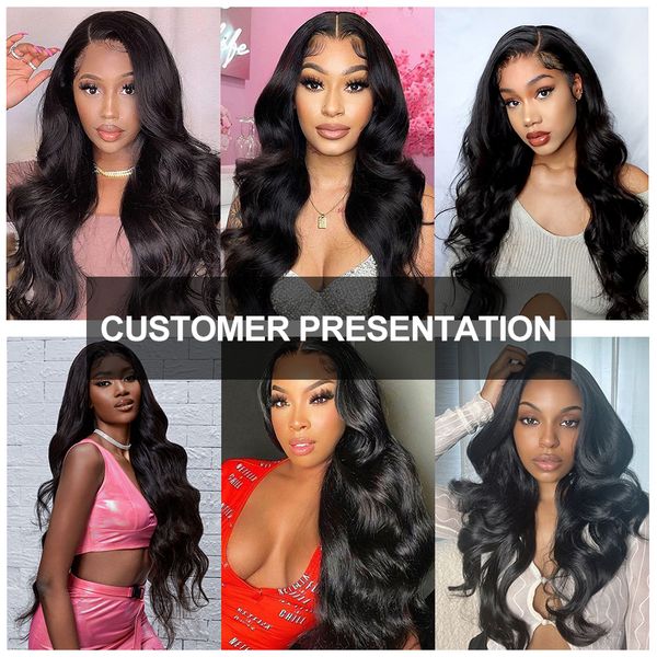 

body wave 13x4 lace front human hair wig for women 13x6 hd transparent lace frontal wigs, Black;brown