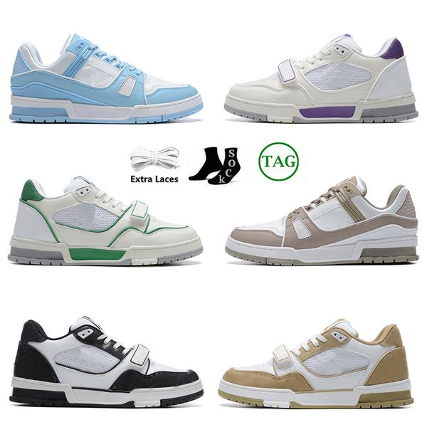 

designer low mens running shoes trainers logo embossed virgil calfskin leather abloh dhgate platform tripler black white pink vuittns flats