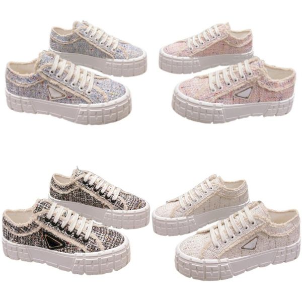 

sandals triangle logo casual shoes women's tpu sole canvas shoes metal letter platform shoes non slip designer shoes spring autumn roun, Black