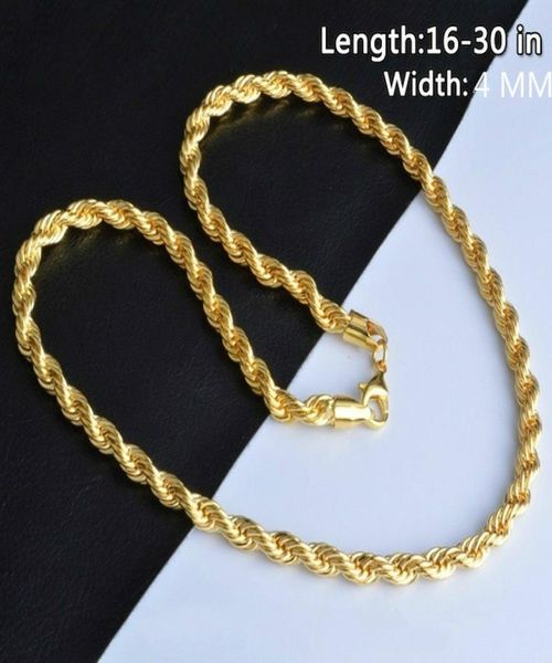

italy ed chain necklace men women fashion 18k gold 925 sterling silver bride wedding engagement jewelry gift size 1830inch9056911