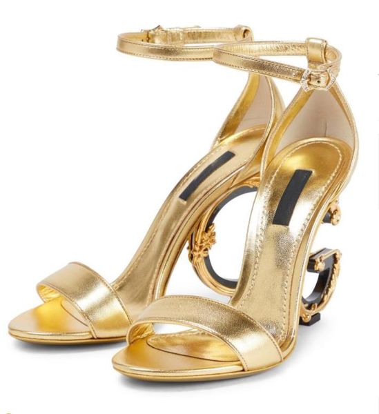 

luxury summer keira patent leather woman sandals shoes black white heels women's pop heel gold-plated carbon high heels party wedding s