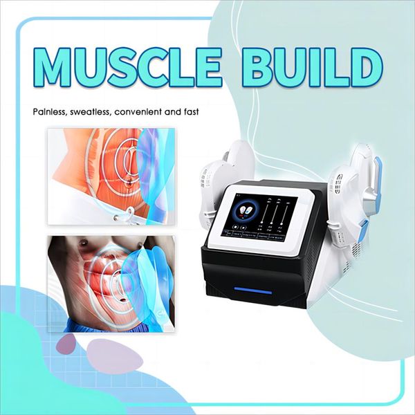 

ems sculpt muscle stimulator 4 handles hiemt with rf slimming machine ems muscle sculpt body shaping weight loss beauty salon equipment